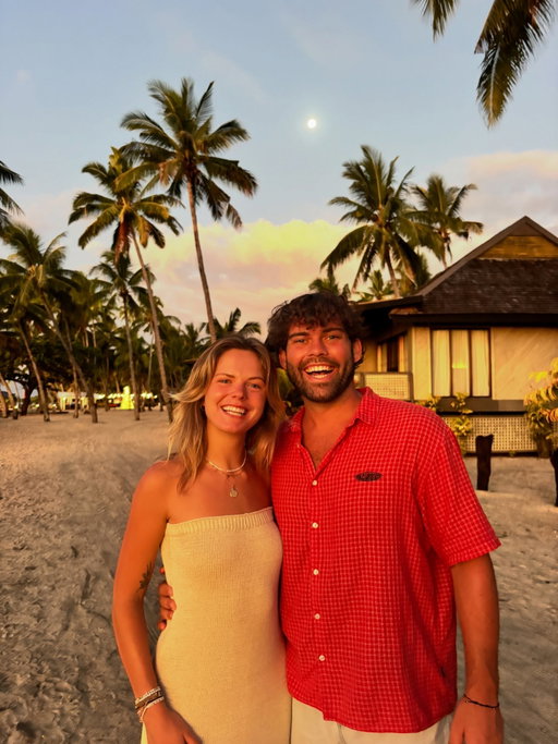 Hey legends! We’re Fletcher and Madi! 👋🏼 

About us:
1. We met working a summer in Greece 🇬🇷 
2. Booking flights is our love language ✈️ 
3. You’ll see us barefoot 98% of the time 👣 

Come along for the ride ☀️