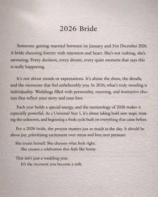 2026 brides welcome to your wedding year, we are so excited for you 🥹💍✨