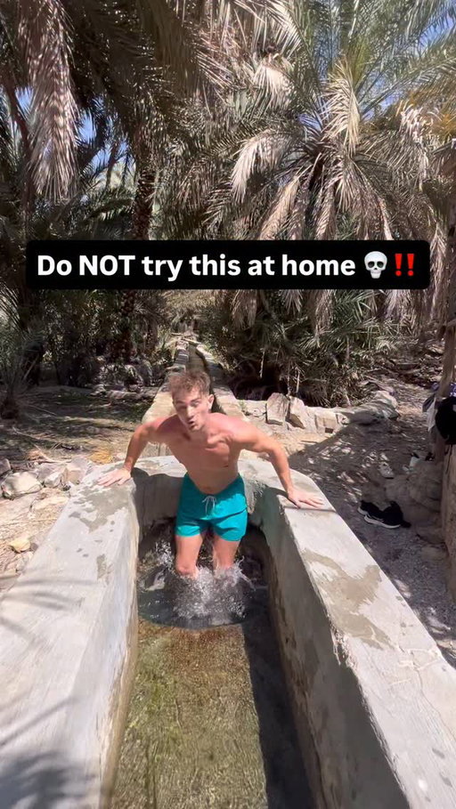 Hole of Death in Oman 💀⚠️ 

I found another one from this location 😂 I am already bored of these videos but you kept watching them so here is a new angle that I never showed you before ! 
#Travel #swimwear #diving #visitoman