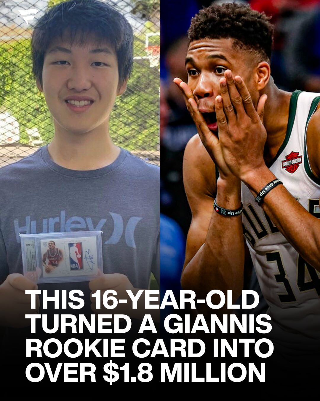Everyone thought he was crazy 👀

In 2017, 12-year-old Andrew Park from California walked into a card show and spent $40,000 on a Giannis Antetokounmpo rookie card, a 1-of-1 National Treasures Logoman. He was an avid collector who had been flipping Pokémon and sports cards throughout his childhood, slowly building an eye for the next big opportunity.

At the time, most people doubted Giannis’ future. Some thought Andrew had overpaid, but he trusted his instincts and saw what others didn’t. Three years later, it paid off when he sold the card for $1.81 million, becoming the most expensive basketball card ever sold at that time.

A young collector’s bold move, patience, and belief in his own judgment turned a single card into collecting history. #1of1Day

(via @cardladder)