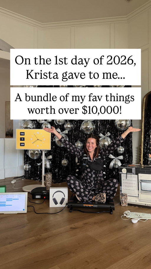 On the 1st day of 2026, Krista gave to me a bundle of all my fav things worth over $10,000! This is just from ME to YOU! All you gotta do is like this post + comment a 🥳 (each comment is an entry) + share this reel to your stories (we’ll ask for proof) and one of you will win ALL of this:
🥳$5,000 Amazon gift card 
🥳Nugget ice maker 
🥳Portable TV 
🥳Skylight Calendar
🥳Jiggler
🥳iPhone 17 pro max
🥳Weighted vest 
🥳Omnilux red light mask 
🥳Apple AirPod max
🥳Staykation pajamas
🥳Staykation slippers
🥳Staykation quillow
🥳Brumate 40 oz era
🥳Walking pad 
(total value $10,000)
This ends on 1/31/26 and the winner will be announced on this post ONLY so please don’t engage with any fake accounts! ILYSM! Happy New Year!
Winner: @stefben77