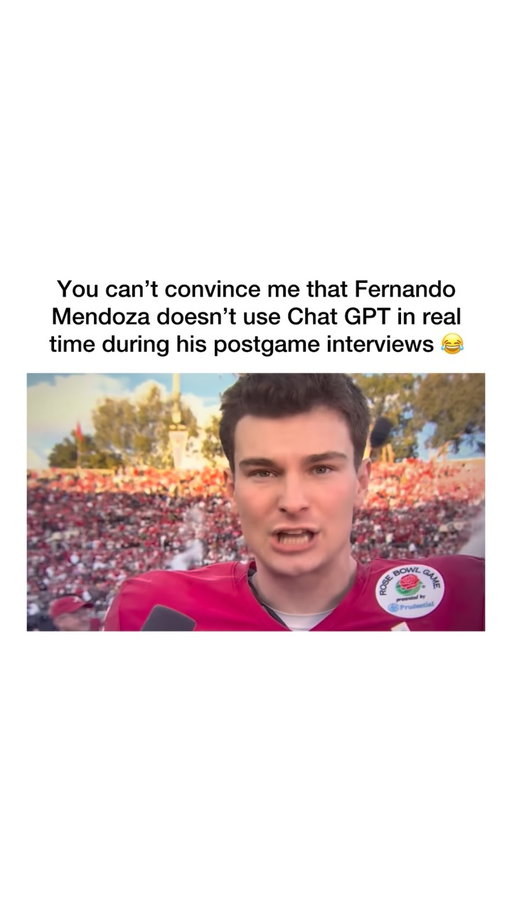 In all seriousness, Fernando Mendoza is an ELITE human being 💯

(via @espn)