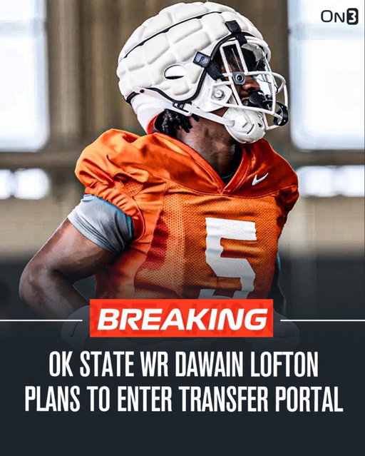 Oklahoma State wide receiver Dawain Lofton plans to enter the transfer portal, his rep tells Pete Nakos. 

The former Virginia Tech transfer has 42 career catches for 560 yards and 3 TDs.