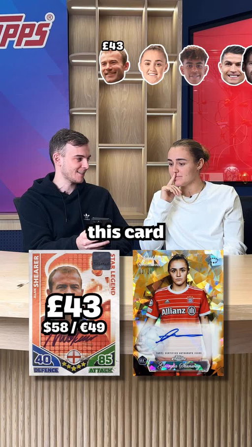 Can Georgia Stanway Guess HIGHER or LOWER on Football Card Prices!? ⚽️ #football #Soccer #footballcards #georgiastanway #topps @toppsfc