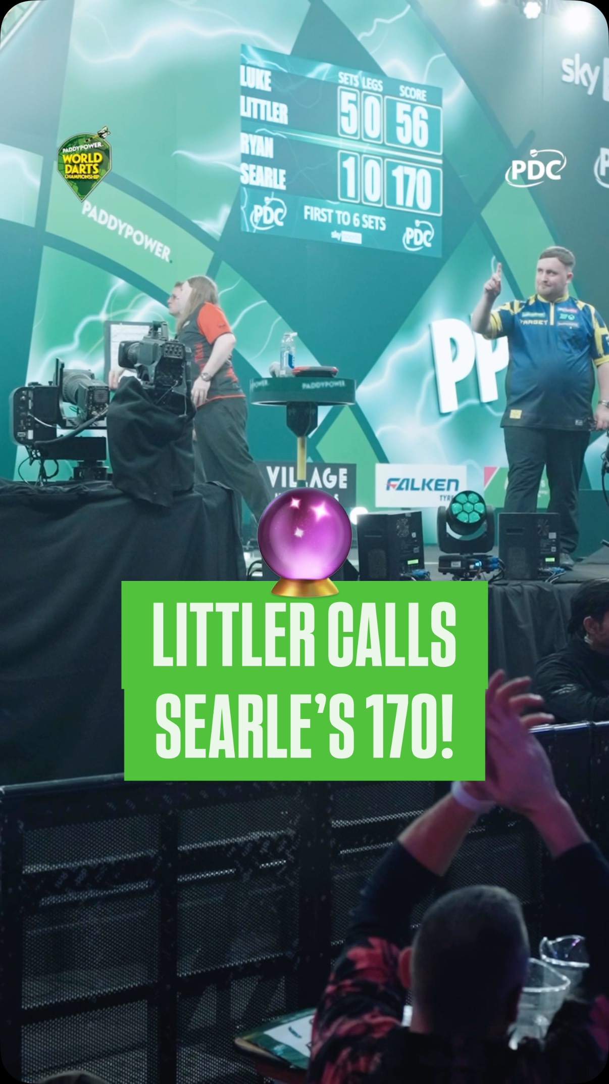 Ryan Searle hits the fourteenth 170 of this year’s World Championship...

And just look at Luke Littler whilst he pins it! 🔮