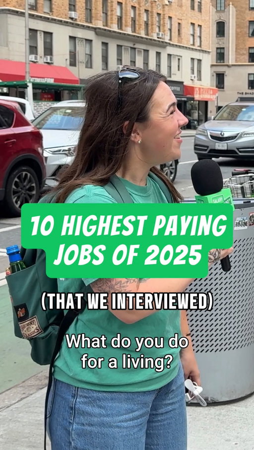 What were the 10 highest-paying jobs we interviewed in 2025?

10. Brazilian Jiu Jitsu Instructor (New York City)

9. US Senators (Washington, DC)

8: Data Engineer (Arlington, VA) @jeffreyscruggs50 

7. Lawyer (New York City)

6: Union Steamfitters (Philadelphia, PA)

5: Labor & Delivery Nurse (Nurse Practitioner) (Walnut Creek, CA) @financiallyintentional 

4: Certified Anesthesiologist Assistant (CAA) (New York City) @caalifestyle 

3: Oncologist (Philadelphia, PA)

2: Prosthodontist (Annandale, VA) @askdra 

1: Voice Actor (Portland, OR) @smacklouis 

Keep in mind, these are the 10 highest paid workers we’ve interviewed from over 300 interviews nationwide this year. The median salary we’ve interviewed is much closer to the US median salary. Please take this is as an educational resource, not rage bait. 💚

Thanks for watching and all your support this year! Stay tuned for our top interviews of 2026 next year! 

#salarytransparentstreet #salarytransparency #paytransparency #highpayingjobs #topjob