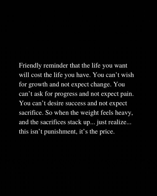 It’s not punishment, it’s the price.