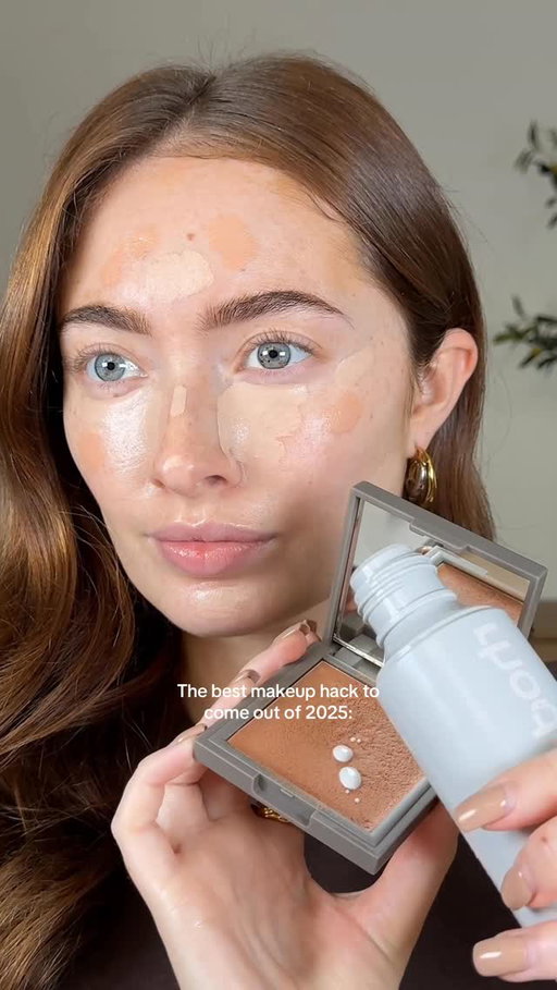 Mixing your Rhode milky toner + REFY cream bronzer >> #grwm #makeup #makeuphacks