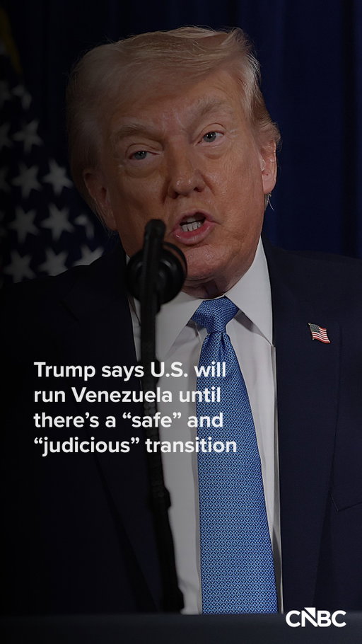 President Donald Trump said on Saturday that the U.S. will run Venezuela until there is a "safe, proper and judicious transition." 

Trump's statements followed a stunning, large-scale attack on Venezuela overnight. Venezuelan President Nicolas Maduro and his wife, Celia Flores, were captured in the operation by U.S. forces and have been indicted in New York on drug-trafficking charges.

Full details: Link in bio.