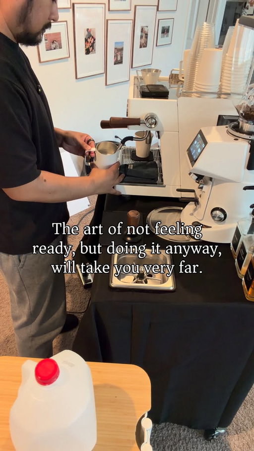 You don’t need to feel ready. You just need to start.

Waiting for confidence, perfect timing, or “one more sign” will keep you stuck longer than failing ever will. Growth happens in the uncomfortable reps — the first bad cup, the awkward post, the messy learning phase. Every step forward builds clarity, skill, and confidence you can’t get by overthinking.

If you’re building something, learning coffee, or just figuring it out as you go… you’re exactly where you’re supposed to be.

☕️ Join the coffee journey.