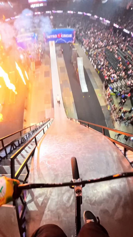 50ft straight down⬇️ 
into the best jump! 
@monsterenergy @hyperbmx @snafubmx @danscompinstagram @fisthandwear @nitrocircus 
•
•
#bmx #actionsports #sensation #explore #nitrocircus
