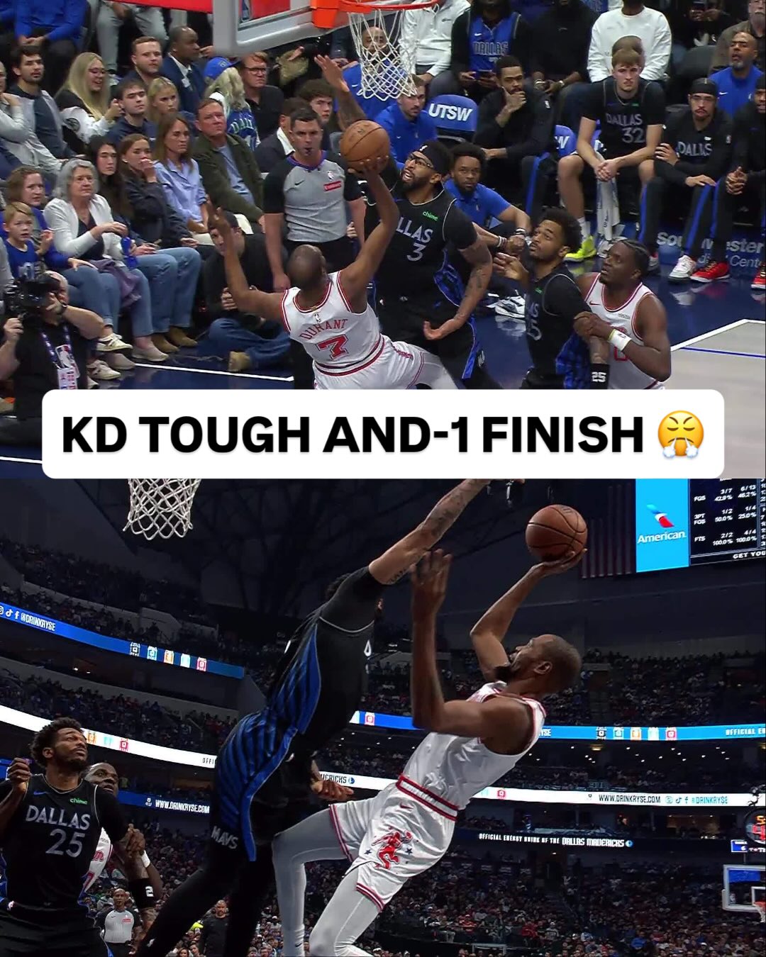 @easymoneysniper converts the WILD layup through contact for the hoop and the harm 💪 HOU/DAL on NBA League Pass • <link in bio>