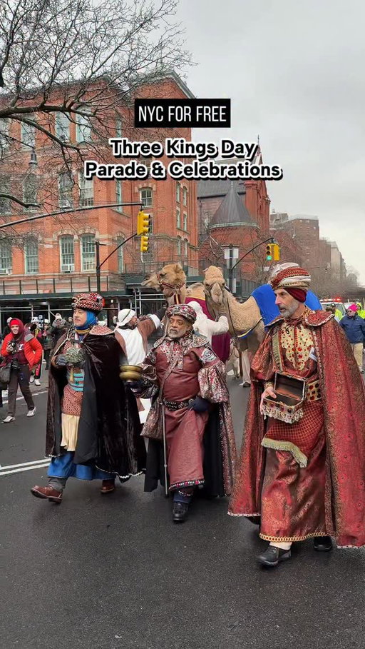 Three Kings Day Parade & Celebrations 👑 

Celebrate Three Kings Day on January 6 with free events across the city:

48th Annual Three Kings Day Parade: Parade in El Barrio 11AM-12PM. The parade is so much fun with the 3 kings (including giant paper mache versions), camels, live music, performances and more. The procession will begin at 106th Street and Park Avenue, ending at 115th Street and Park Avenue.

El Museo del Barrio (@elmuseo): Kick-off breakfast 8:30-10:30AM + free gallery admission (1230 5th Ave)

La Marqueta (@lamarquetanyc): Hot chocolate, arts & crafts and toy giveaways for kids 3-6PM (1590 Park Ave)

Essex Market (@essexmarket): Traditional holiday foods, music, dancing & free toys for kids 3-5PM (88 Essex St)

Moore Street Market (@moorestreetmarketbk): Hot chocolate, gifts for kids & crafts 2-4PM (110 Moore St, BK)

Jan 11: Three Kings Day Parade in Brooklyn (Williamsburg): The festival starts at noon, and the procession starts 2pm under the Brooklyn-Queens Expressway and continues on Graham Avenue to Broadway.

#nycforfree #elbarrio #threekingsday
