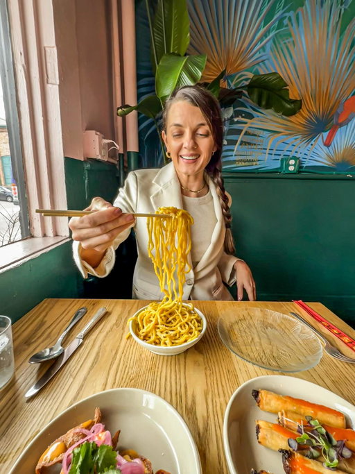 My perfect brunch involves noodles and dumplings 🥟 🔥🤩. Our spread today @mistermaonola:
🍜: San Francisco Garlic Noodles
🥡: Lumpia
🥟: Crispy Beef Dumplings
🦐: Gulf Shrimp Dumplings
🍚: Chicken & Rice Dumplings 
✨: Puri Puri
🧚‍♀️ : Fairy Bread

The incredible flavors and awesome service are very much worthy of the MICHELIN Bib Gourmand recognition this spot just received 👏👏👏. #EatDrinkTravelYall #MisterMaoNOLA