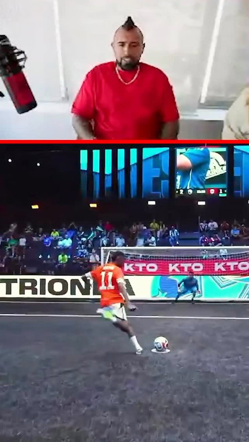 Arturo Vidal’s reaction to my penalty 🎯😮‍💨 @kingsleague #kingsleague #netherlands #chile