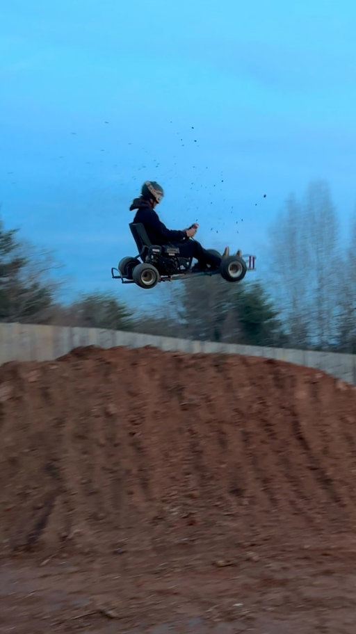 OK at this point, I’m just creating a new sport who’s in? The $500 Facebook marketplace go kart is holding up.. for now. #gokart #newsport #motocross ?