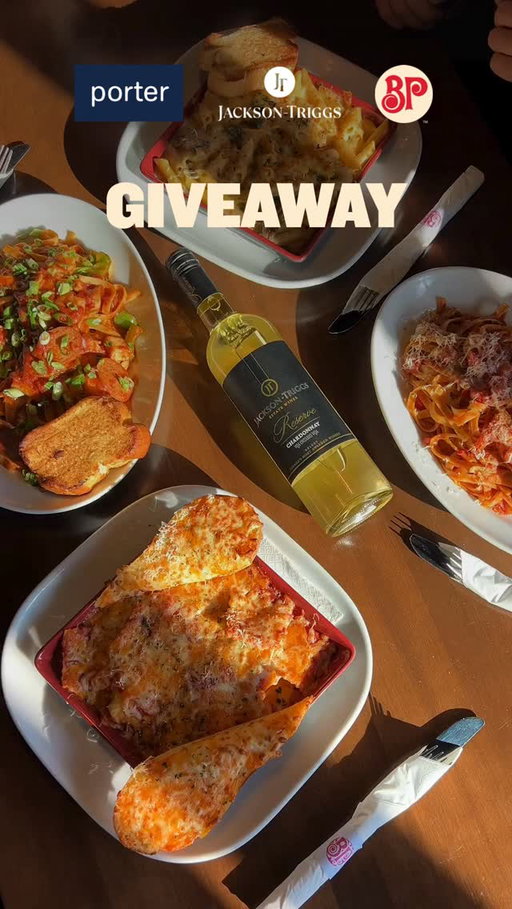 [WEEK 1 GIVEAWAY CLOSED] 

Twirl the pasta, pour the wine, and start packing 🍝🍷✈️⁣
⁣
Pasta Tuesday celebrations continue all month long with another unforgettable getaway alongside @Jacksontriggs. Because every pasta moment deserves a perfectly paired sip 🍷✨⁣
⁣
Prizes:⁣
🍝 $100 @Bostonpizzacanada gift card⁣
✈️ $500 @Porterairlines travel voucher provided by @Jacksontriggs ⁣
⁣
How to Enter:⁣
1️⃣ Tag a pasta & wine lover in the comments!⁣
2️⃣ Like & save this post ❤️⁣
3️⃣ Follow @Bostonpizzacanada and @Jacksontriggs⁣
4️⃣ Share this post to your story for a bonus entry ⁣
⁣
Cheers to perfect pairings! 🍝🍷⁣
⁣
NO PURCHASE NECESSARY. There will be one (1) prize to be won for each weekly period (being Monday to Friday) until the Contest deadline of January 30, 2026 at 11:59 PM (ET) for a total of four (4) prizes during the Contest period (each, a “Prize”), consisting of one (1) $500 airline voucher for Porter Airlines and either one (1) $100 Boston Pizza gift card for winners not resident in Alberta or one (1) $100 Boston Pizza gift voucher for winners resident in Alberta. The winner for each week will be selected by a random draw on the following Wednesday. Approximate retail value of each Prize is CAD$600.00. Skill testing question required. Contest is open to legal residents of Canada (excluding residents of Quebec) who are at least 19 years of age. Odds of winning a Prize are dependent upon the total number of eligible entries received during the applicable week. The Contest is not sponsored, endorsed, administered by, or associated with Facebook, TikTok or Instagram. See the link in our bio for official contest rules and regulations.