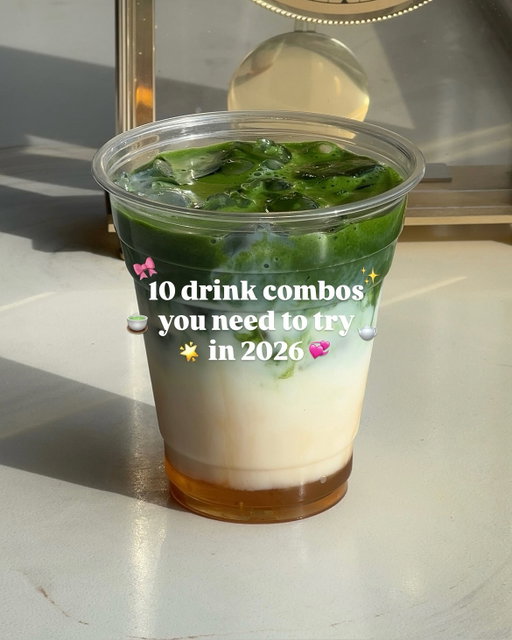 let 2026 be the year you start making drinks at home! 🏠✨🎀🫖

here’s 10 unique drink combos that i bet you haven’t tried & i think you’ll love! if you need more drink ideas, follow me as i post fun lil drink ideas daily 💗

1. strawberry hojicha latte
2. green thai tea
3. mogu mogu yakult
4. jasmine tea matcha cloud
5. wintermelon fresh milk
6. honeycomb dalgona matcha latte
7. black sesame hojicha latte
8. strawberry peach iced tea
9. peach matcha latte
10. raspberry lemonade 

which drink combo are you going to try? 

#homecafe #matcha #drinkrecipes