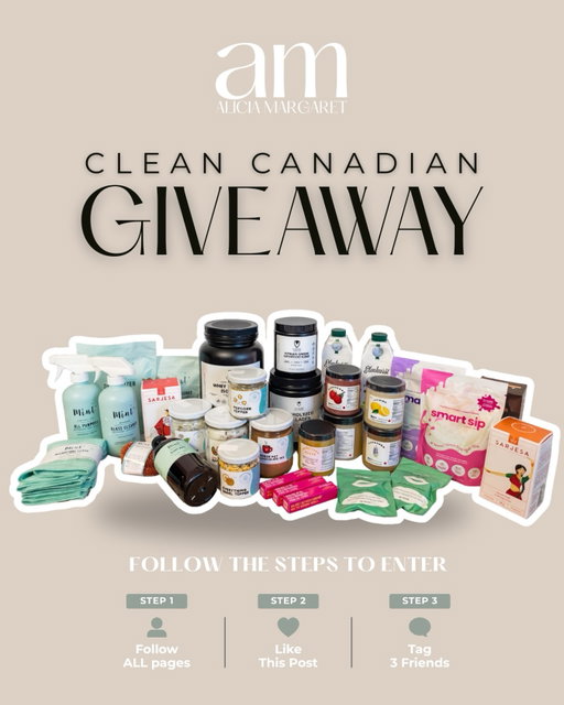 🛑 GIVEAWAY CLOSED 🛑 

✨ CLEAN CANADIAN GIVEAWAY ✨

I’m so excited to kick off the New Year by partnering with some of my absolute favourite Canadian small businesses for this giveaway 🇨🇦🤍 Each of these brands has so thoughtfully chosen to be part of this, and I’m incredibly grateful for their generosity and commitment to creating intentional, Canadian-made products.

As we step into a new year, I wanted to spoil one of you with an epic bundle of clean, feel-good products — supporting your home, your body, and everyday life while also supporting Canadian small businesses. (All products shown here plus a few still arriving from Lavoh and AK Dermal Skincare!)

Over the past couple of years, my focus has shifted in a big way. After nearly two years of chronic pain and fatigue, followed by Lyme disease and rheumatoid arthritis diagnoses, I’ve been on a slow, intentional journey toward feeling better. Part of that healing has meant being more mindful about what I bring into our home, what I use on my body, and the brands I support. This giveaway is a reflection of that journey, and I’m so excited to share it with you 🤍

HOW TO ENTER:

1️⃣ Like this post on @aliciamargaret_ 
2️⃣ Save this post
3️⃣ Tag 3 friends in the comments (each tag in a separate comment)
4️⃣ Follow ALL of the following accounts including:

@aliciamargaret_ 
@vykonsupplements 
@goldilocksgoods 
@cheekbonebeauty 
@elmhurst1925ca 
@sarjesa_tea 
@shopmintier 
@thesmartsipceo 
@akdermal 
@lovelavoh
@chickpeacezerowaste
@blackbearcreekfarms
@mintcleaning_
@lisapitelkillah

✨ BONUS ENTRIES:
• Share this post to your stories (tag Aliciamargaret_)
• Comment your favourite Canadian small business(es)
👉 1 bonus entry per extra completed

🗓 Giveaway closes January 12th at 11:59 PM MST
🏆 Winner will be randomly selected and announced shortly after

⚠️ Important:
• Winner contacted ONLY from Aliciamargaret_
• I will never ask for passwords, credit card, or banking info
• This giveaway is not sponsored, endorsed, or associated with Instagram

Good luck 🤍🇨🇦