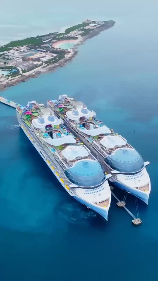 Three gamechangers in one place? 🤯 Star of the Seas made her first call to Perfect Day at CocoCay alongside her sister ship, Icon of the Seas.