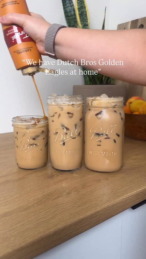 Follow for more Dutch Bros recipes (without the awkward conversations with broistas)🤭

Comment the word DUTCH and I’ll DM you the link to my Dutch Faves Guide with 7 of Dutch Bros’ most popular drink recipes! 

GOLDEN EAGLE🦅
SMALL:
1/2 oz vanilla syrup
1/2 oz caramel sauce
2 shots espresso
4.5 ounces half & half
Ice
Caramel drizzle on top

MEDIUM:
1/2 oz vanilla syrup
1/2 oz caramel sauce
2 shots espresso
8.5 ounces half & half
Ice
Caramel drizzle on top

LARGE:
1/2 oz vanilla syrup
1/2 oz caramel sauce
4 shots espresso
10.5 ounces half & half
Ice
Caramel drizzle on top

Full recipe and details can be found on my website at: https://katerinafaith.com/dutch-bros-copy-kat-golden-eagle/

Drop your fav Dutch bros drink and I’ll recreate it for ya!