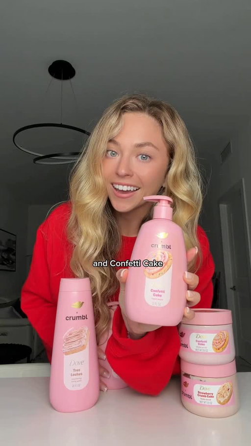 #DovePartner Strawberry Crumb Cake, Confetti Cake, or the NEW Tres Leches? Either way, @dove x @crumbl will have you wanting to come back for seconds every time. Now available at @walmart ! #DoveXCrumbl