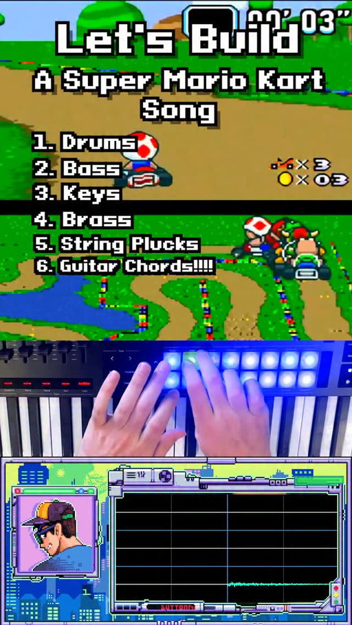 The Super Mario Kart sample set is among the most unique and challenging to work with sets that I’ve encountered on the SNES. Its precisely the reason i decided to take a swing at it for this weeks post. My personal favorite patches are the Synth Brass and the overdriven guitar. They are genuinely unhinged. Got more of these coming. Enjoy.
#musician #videogamemusic #mariokart #videogames #keyboardist