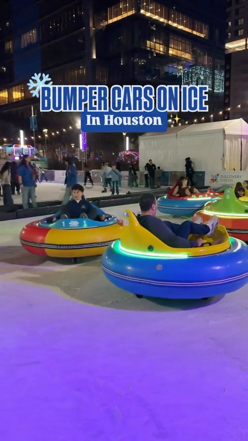 BUMPER CARS ON ICE AT @discoverygreen now until Feb 16!

🎟️ 
$20 + tax
Purchase tickets on discovery greens website! 

*Note: Riders must be at least 48”

Now - Feb 16
Hours of Operation
Monday - Thursday 6 pm - 10 pm
Fridays & Saturdays 6 pm - 11 pm Sunday 6 pm - 8 pm