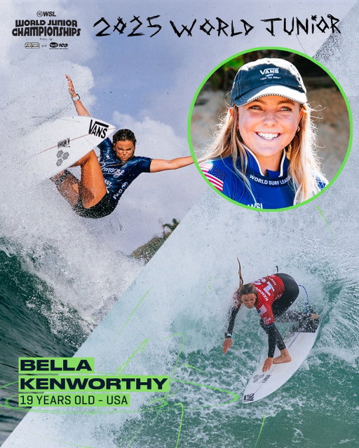 CT surfer @bella_kenworthy will be one of the wildcards for the 2025 World Juniors 🔥

Sure footed and an all around threat in heats, Bella knows how to clutch up when it really counts.

Watch Bella at the World Junior Championships January 11-18 on worldsurfleague.com @magnoliacsph @purefoods #WorldJuniorChampionships