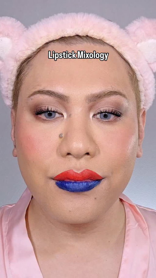Wanted to see if I could turn this warm tone red lipstick cool by adding some blue
