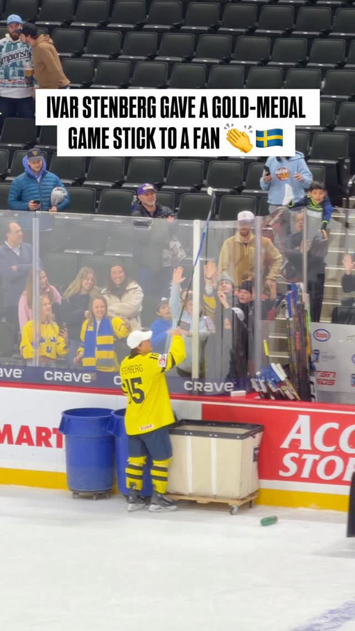 Giving a fan a piece of hockey history 🥇🏒 #AStickIsEverything