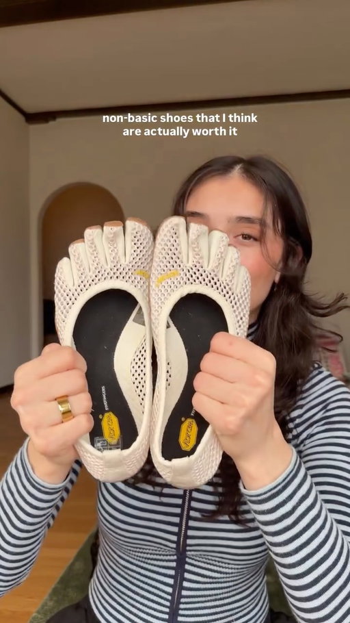 the funkier the shoe the better!! (yes i’m hiding my nails i’m calling myself out🤣) #shoes #gorpcore #newbalance #vibram #nikeshox