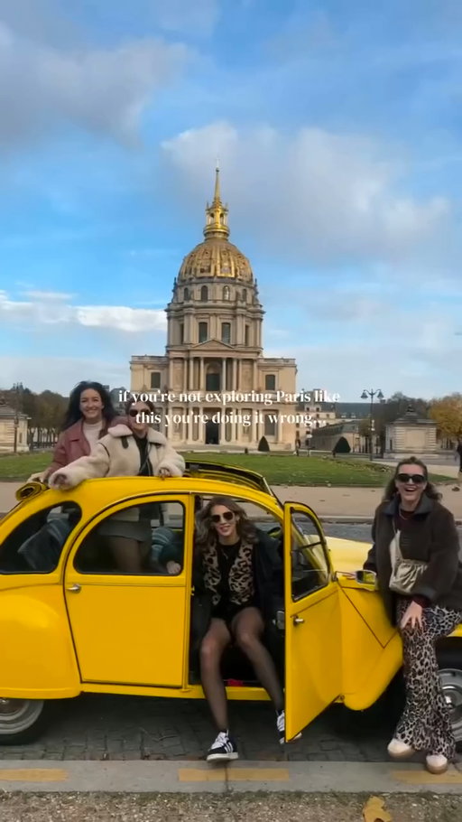 “You neeeed to book this activity when you come to Paris 🇫🇷 This was 100% my favourite thing we did on our girls’ weekend, and so much more fun than the usual sightseeing tours. Is there any better way to see the city than in a vintage Citroën CV2?!

We got picked up near our hotel, and our driver asked if there were any particular sights or things we wanted to see. They also dropped us off in a different area of the city we were planning to explore afterwards, which was so convenient. Our driver was fun, shared interesting facts and history, and showed us little hidden spots we’d never have known about otherwise (plus, he was great at taking 📸 for us!).” — thanks to @gracegrangetravel for sharing a little snippet of your trip.

If a “girls on tour” getaway is on your 2026 wishlist, drop the link from our bio into the group chat and get the ball rolling ✨

 📹 by @gracegrangetravel