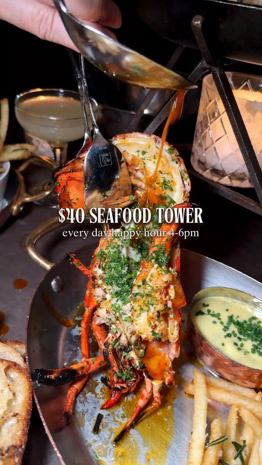 🦞🦪 $40 seafood tower? Say less. Tower Hour at Maple and Ash is one of the best weekday and weekend steals right now. Every day from 4 to 6 PM they offer happy hour. Not only do they have a fire roasted seafood tower with prawns, scallops, oysters and clams with garlicky butter and chili oil (which you can add the pasta back and have fresh pasta tossed in that buttery seafood goodness), they also offer $3 raw or fire roasted oysters with all the classic accompaniments and you can upgrade them with caviar if you are feeling fancy. 

The small bites are anything but small - we loved the wagyu French dip, lobster frites and whipped ricotta for additional shareables. Drinks are included too with $15 cocktails and $10 wines. Tower Hour is available in the bar and lounge so plan ahead and come hungry! Thank you Maple & Ash for having me in. 

@mapleandash_scottsdale 
📍7135 E Camelback Rd #130, Scottsdale, AZ 85251