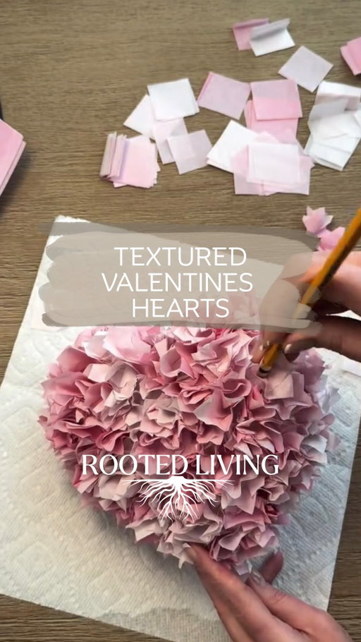 DIY Valentine’s Day Decor 
These Styrofoam hearts got a major glow-up with tissue paper and hot glue—that’s it! I cut the tissue into small squares and layered them on to create a soft puff-ball texture that adds tons of dimension. This easy, affordable Valentine’s craft proves you don’t need expensive supplies to make statement Valentine’s Day decor. Simple materials, big impact, and perfect for budget-friendly DIY home decor. #diy #valentinesday #craft