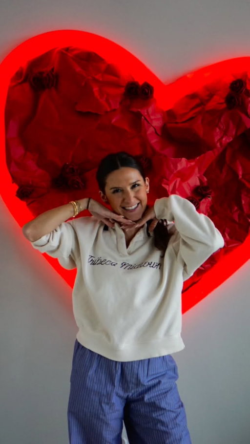 The pics in the end!! 🥹 this one was so easy! All I did was slice up my pool noodles vertically and stick an LED light rope inside. Crumpled up red craft paper and taped it to the wall before hot gluing some roses.