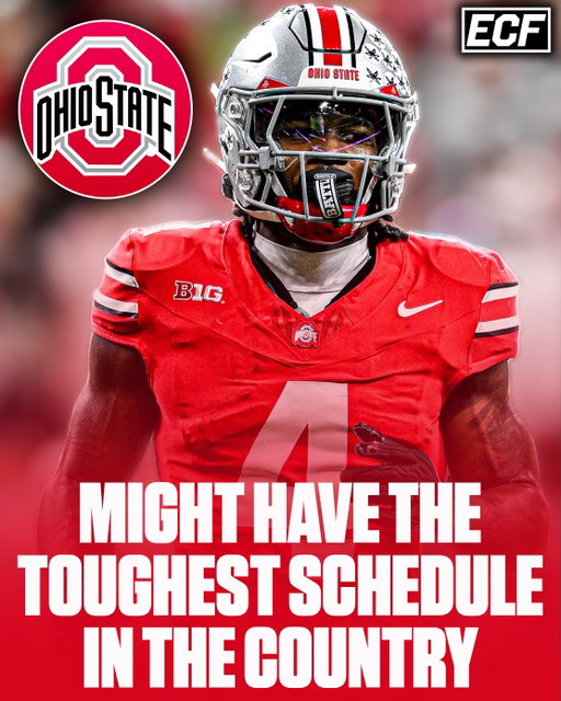 Ohio State MIGHT have the toughest schedule in the country next season 👀

The Buckeyes will play 6 teams that finished ranked in the final CFP poll… 

They will also face 9 times that win 7 games or more in 2025

What will their record be in 2026? ⬇️