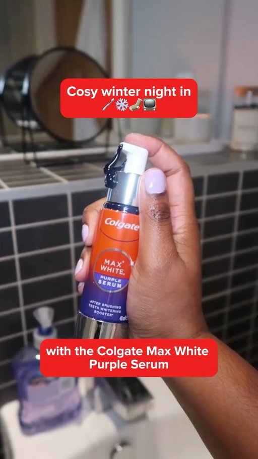 A cosy winter night in with Colgate's Max White Purple Serum! 🦷 ❄️

#Colgate