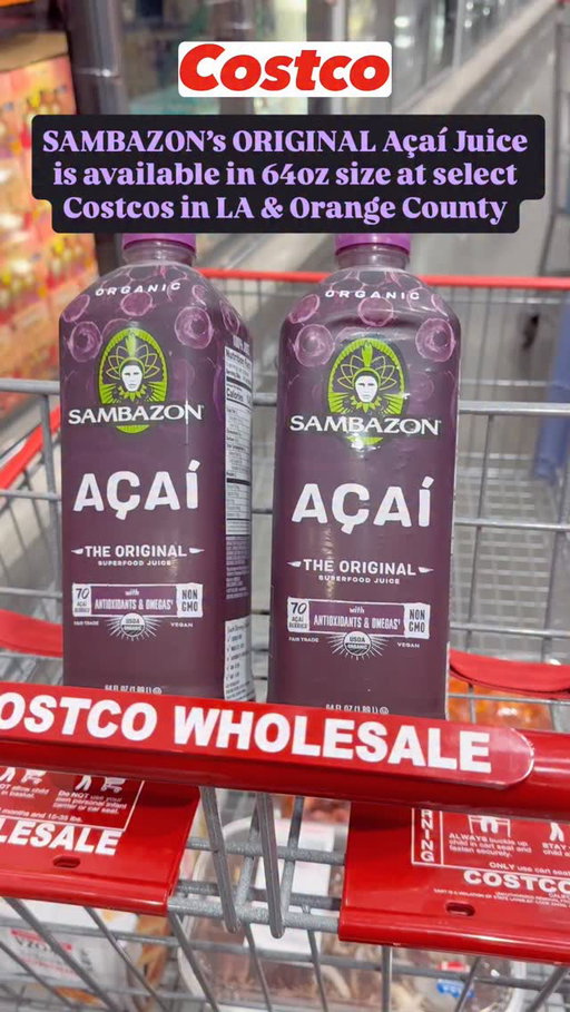 SAMBAZON’s ORIGINAL Açaí Juice is available in 64oz size at select Costcos in Los Angeles & Orange County

BACK BY POPULAR DEMAND! @sambazon
Açaí Juice is great for an antioxidant and omega boost!
A fan favorite for years especially my own family! 
* Açaí berry fruit juice that is ready-to-drink, multi-serve, organic, and dairy free.
* Delicious cocoa-berry flavor
* Great alone or in smoothies/bowls too 
* With antioxidants from Vitamin A from beta carotene (2% RDV per serving) and healthy omegas 3, 6, & 9 (885mg per serving)

Grab a few bottles during your next Costco Haul! 

#sambazon #costco #acai