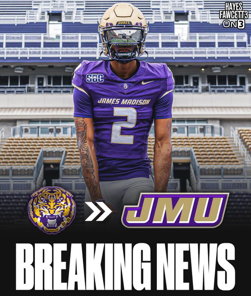 BREAKING: LSU transfer WR Kylan Billiot has Committed to JMU, he tells @On3 

The 6’3 195 WR was ranked as a Top 100 Recruit in the 2024 Class (per On3 Industry)

Will have 3 years of eligibility remaining
