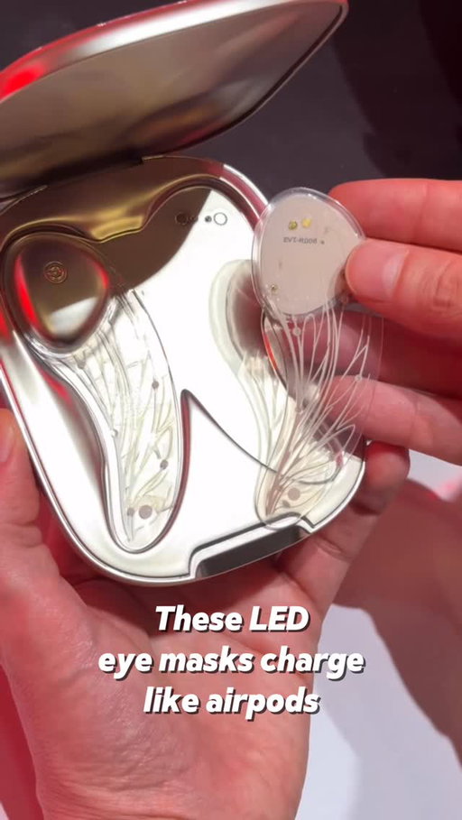 The future of beauty: ultra-thin, stretchable LED under-eye mask👁️coming in 2027 #ces #ces2026 #lorealgroupe #beautytech #ledmask