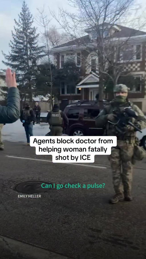 Federal agents blocked a doctor from helping a woman who was fatally shot by an ICE agent in Minneapolis.

NOTE: The date listed is incorrect, as the incident occurred on Jan. 7, 2026.