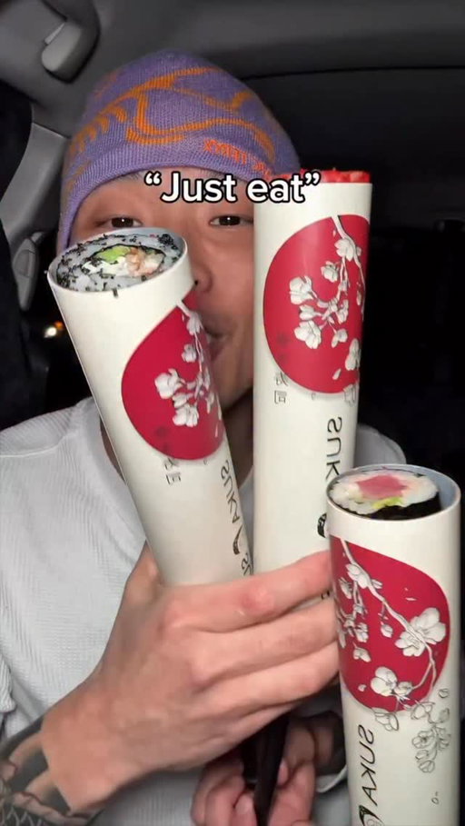 Trying the viral sushi push pops! 

@jordan_the_stallion8 @shhhhimeating1 

#sushi #sushiroll
