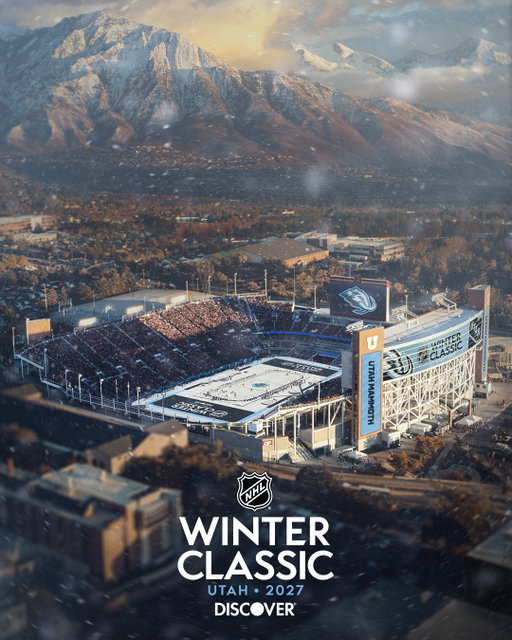 The 2027 NHL Winter Classic is coming to Utah! 👏🏼🏔️

The Utah Mammoth are going outdoors against a beautiful mountain backdrop. #TusksUp