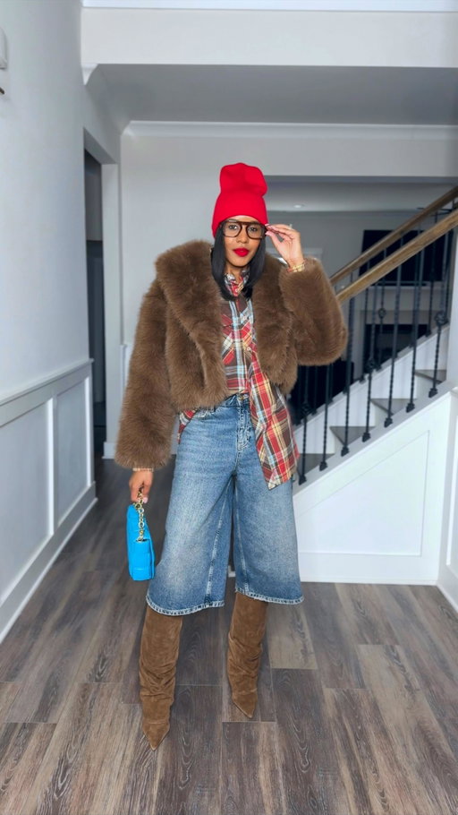 Fur coat season!

Hubby: Where you wearing this fur to?

Me: Outside. It’s my runway! 

Comment SHOP below to receive a DM with the link to this post on my LTK ⬇ https://liketk.it/5Kt5l #ltkgrwm #ltkseasonal #ltkootd

Outfit Details
Coat @zara 
Plaid shirt @walmartstyle by way of Hubby’s closet
Jorts @mango 
Boots @schutz 
Beanie, Sunnies, & handbag @amazonfashion 
.
.
.
.
.
.
Faux fur coat, jorts, tall boots, plaid, winter fashion, winter style, Zara coat, schutz boots, amazon finds, street style, outfit inspo, style inspo, outfit reel
