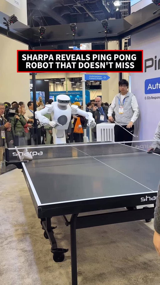 With a lightning-fast 0.2 second response time, the Autonomous Ping Pong robot is drawing massive crowds at CES 2026. 🏓⚡️

Watch the robot hold court against a professional human ping pong player. 

The level of precision and real-time adaptation on display is a major leap forward for sports robotics. 🤖🔥

#CES2026 #Robotics #PingPong #AI #SportsTech