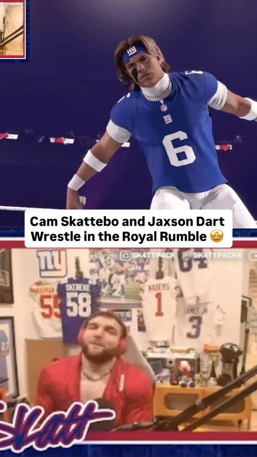 We set up a Royal Rumble hosted by Cam Skattebo to announce the athletes coming to Fanatics Fest. Cam found himself in the ring with QB1.

Tix in bio 🎟️