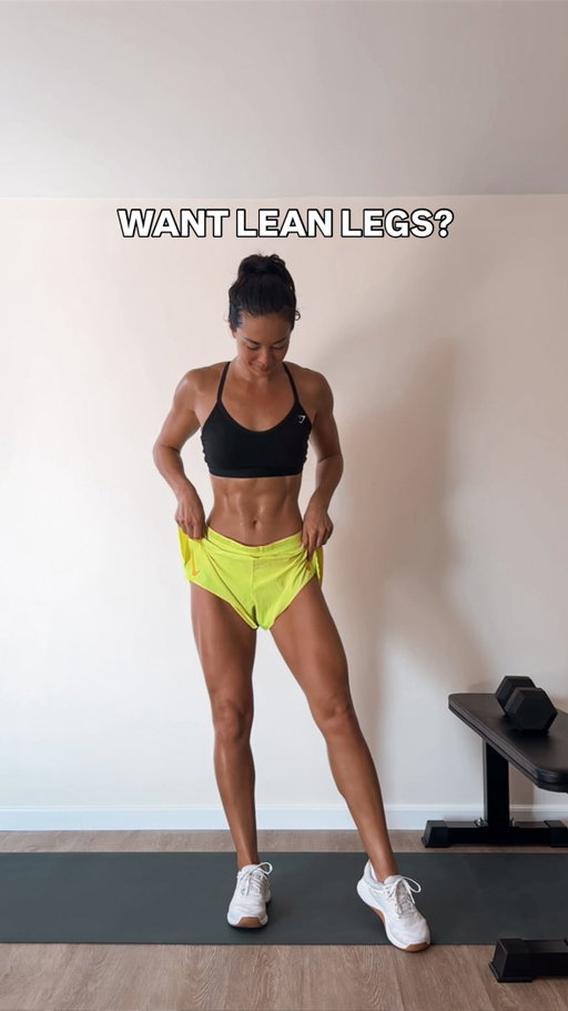 LEAN LEGS WORKOUT (do from home!!!) 🏡 

SAVE FOR YOUR NEXT LOWER BODY DAY

Quick, (but not so easy 😅), and can be done all from home with one dumbbell and a chair or bench!

This workout hits everything to help you build strong, lean, powerful legs. A mixture of squats, hinges, glute thrusts andddd of course a few plyometric exercises to keep things exciting hehe.

Where are you working out from these days?! Home or the gym?! Comment below :) 

Workout details:
45 secs on, 15 secs rest per exercise. Rest 1-2 minutes between sets. 3-4 sets total. 
Lunge Jumps
Side Squat Steps
Alternating SL thrusts
Hinge to Narrow Squat
Skater Jumps

.
.
#lowerbodyworkout #homeworkout #workoutvideo #gluteworkout #legday
