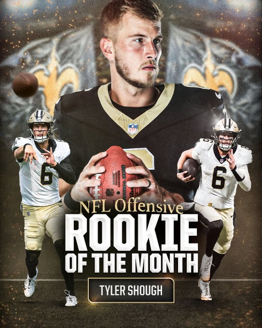 Congrats to Tyler Shough on being named the NFL Offensive Rookie of the Month 🔥
