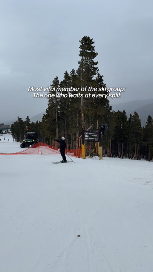 The glue of the ski group = the friend who waits at every turn to make sure no one gets left behind